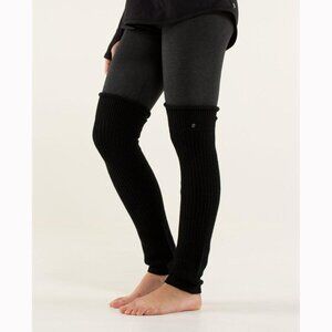 Lululemon Falling Freely Merino Wool Knit Black Leg Warmers